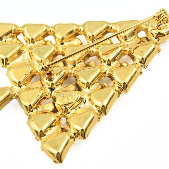 Rare! Weiss Signed Limited Edition Light Blues Gold Christmas Tree Holiday Brooc - Picture 5 of 8